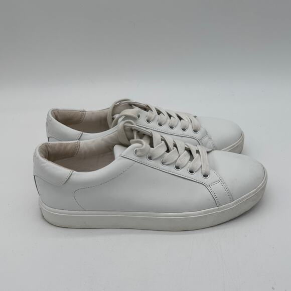 Sam Edelman Womens Ethyl White Leather Sneakers Shoes 8 Medium - Picture 1 of 6
